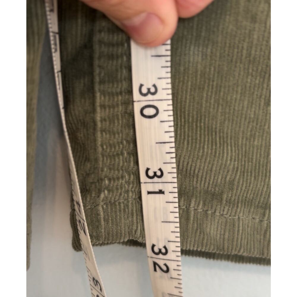 Free People pants women’s Sz 27 green corduroy Jenny High rise Skinny flare boho - Picture 8 of 8